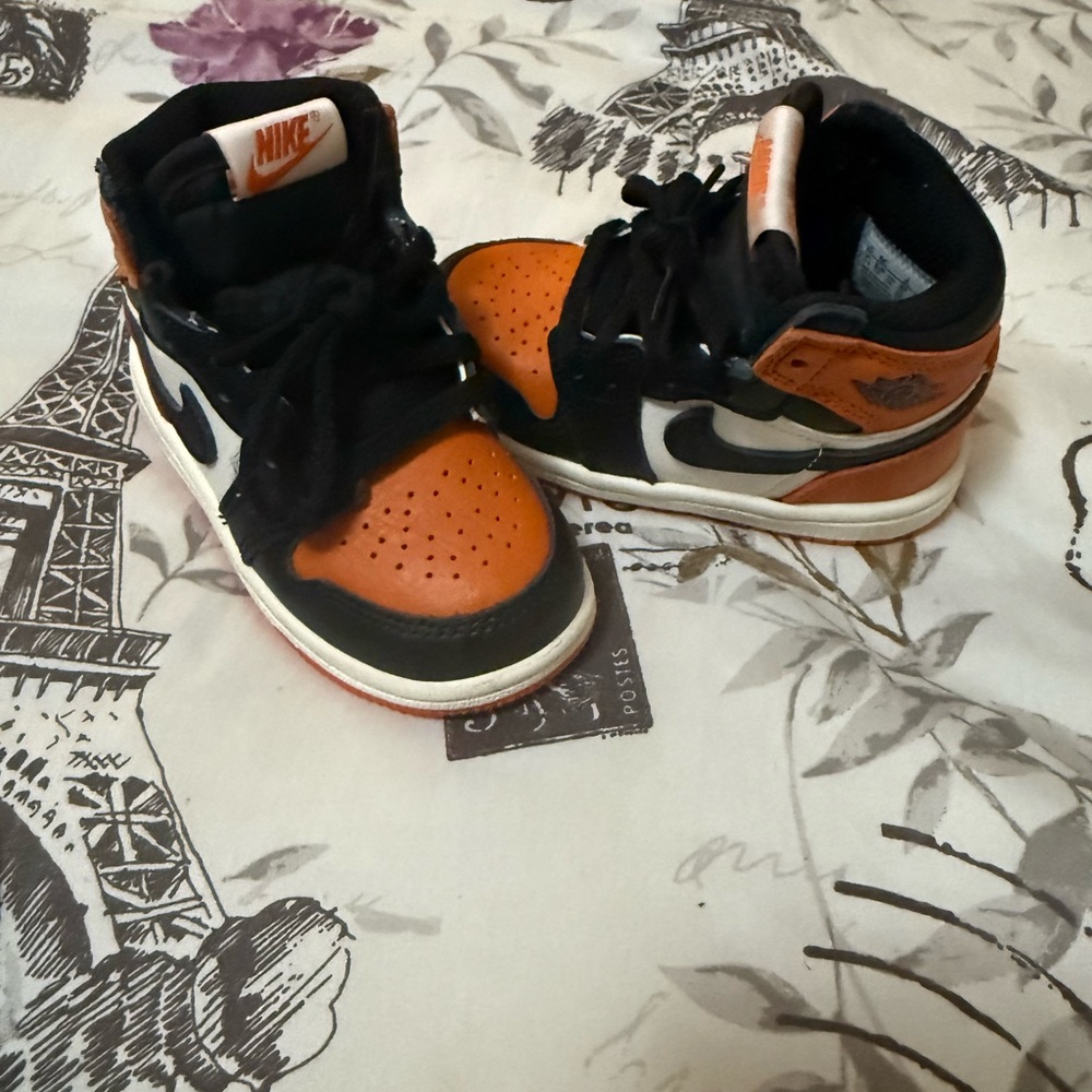 Nike Orange and Black High-Top Sneakers